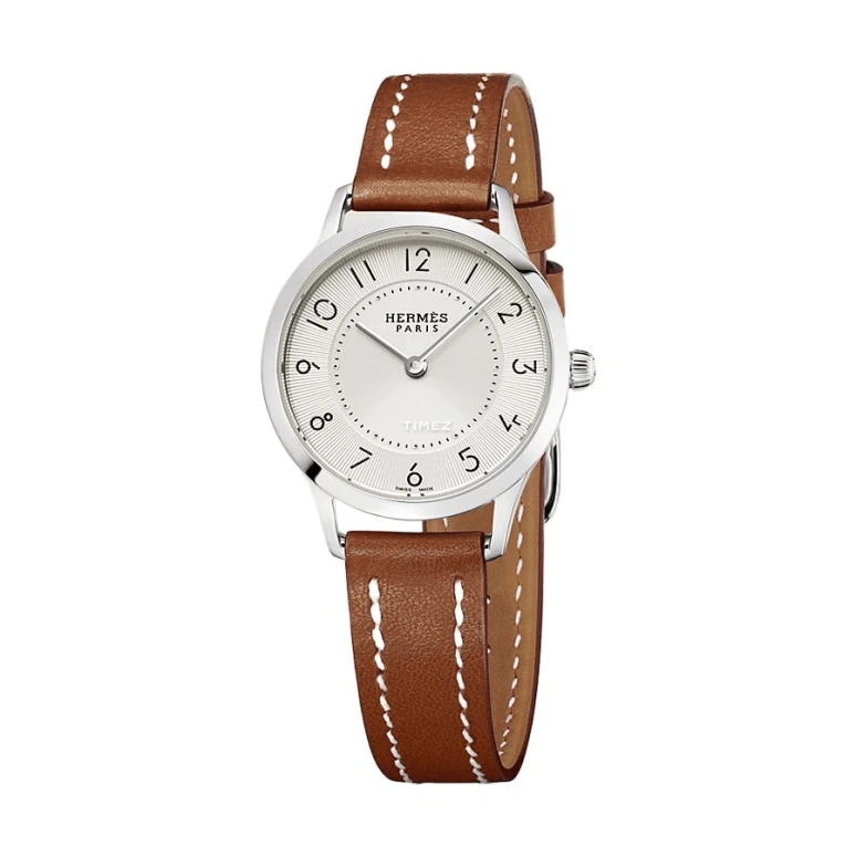 Hermès,Slim d'Hermès 25mm,25mm,Stainless Steel,White,Quartz,Sapphire,Crystal Glass,Round,W041731WW00