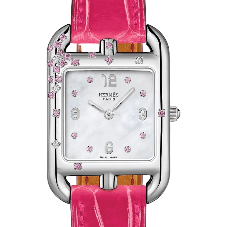 Hermès,Cape Cod 23x23mm,23x23mm,Stainless Steel,Silver White,Quartz,Sapphire,Crystal Glass,Square,W049664WW00