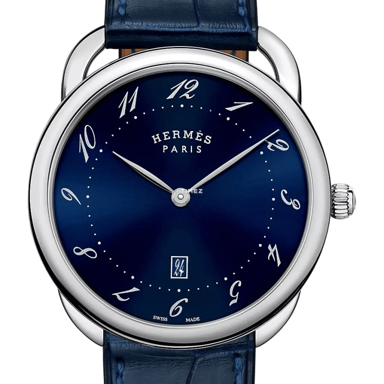 Hermès,Arceau 40mm,40mm,Stainless Steel,Blue,Automatic,Day,50hours,W044824WW00