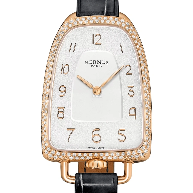 Hermès,Galop D'Hermès 40.80x26mm,40.80x26mm,Rose Gold,White,Quartz,Sapphire,Crystal Glass,Other,W047895WW00