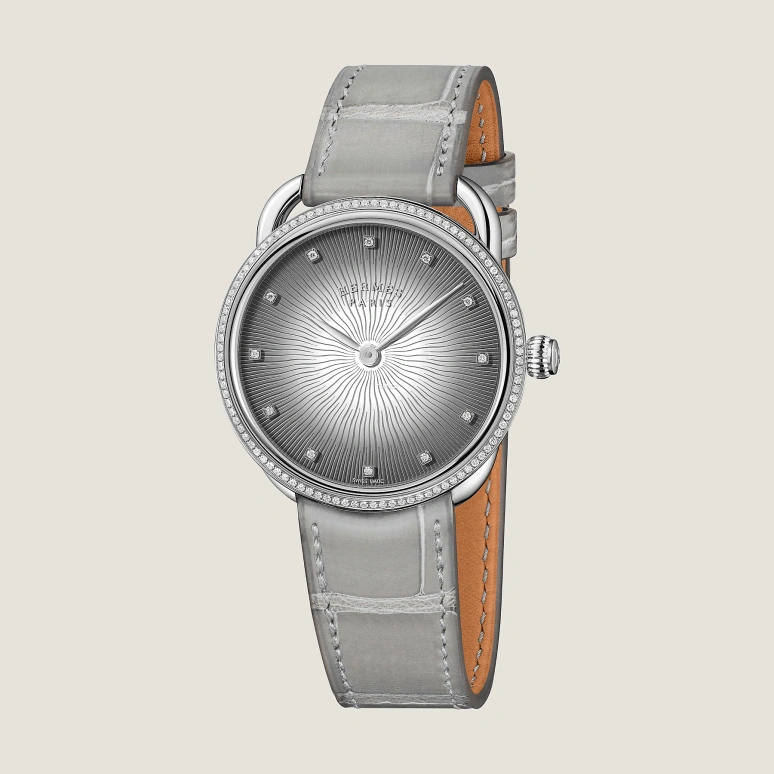 Hermès,Arceau 36mm,36mm,Stainless Steel,Grey,Quartz,Sapphire,Round,W053341WW00