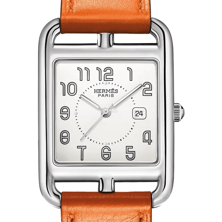 Hermès,Cape Cod 29x29mm,29x29mm,Stainless Steel,White,Quartz,Day,Sapphire,Crystal Glass,W043642WW00