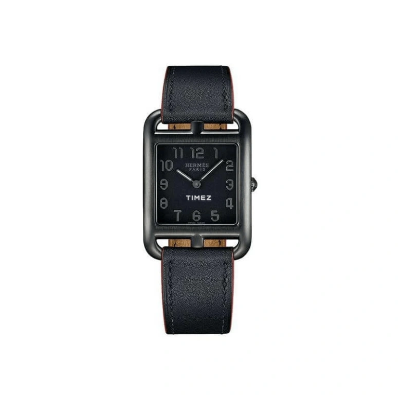 Hermès,Cape Cod 29x29mm,29x29mm,Stainless Steel,Black,Quartz,Sapphire,Square,W044239WW00