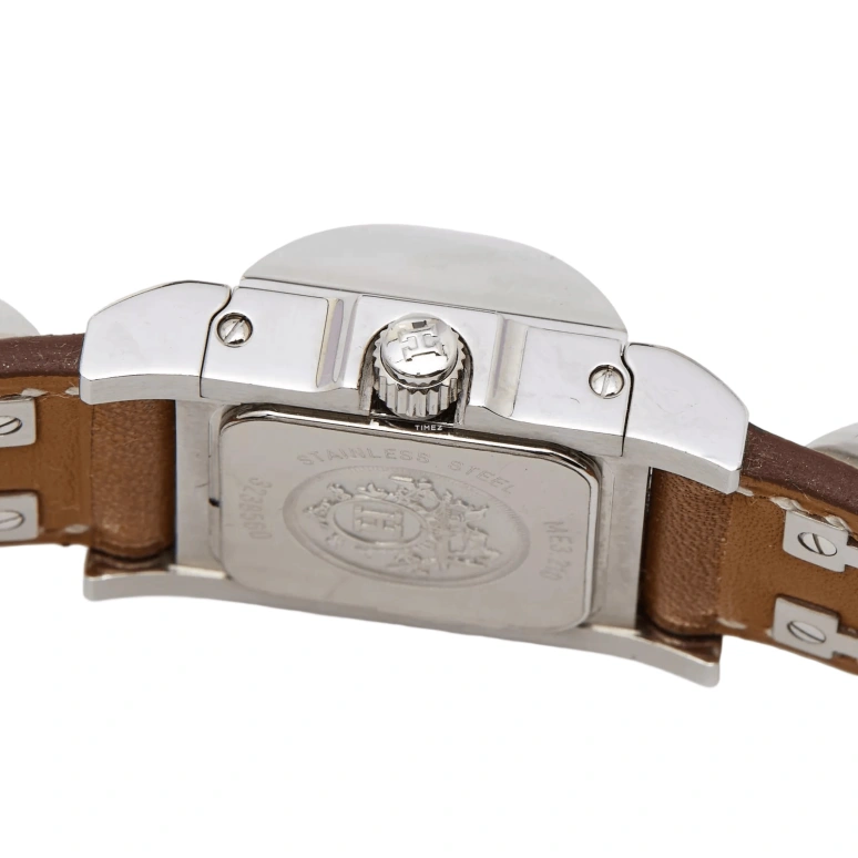 Hermès,Médor 23x23mm,23x23mm,Stainless Steel,Silver White,Quartz,Sapphire,Square,W028321WW00