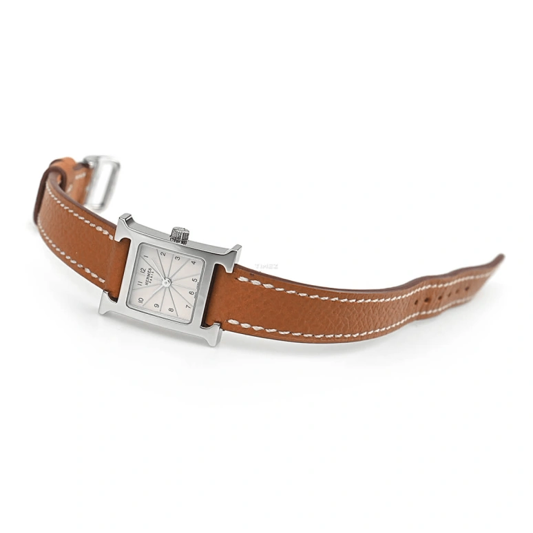 Hermès,H Hour 25x17mm,25x17mm,Stainless Steel,Silver White,Quartz,Sapphire,Crystal Glass,Square,HH1,HH1.110.260/UGO