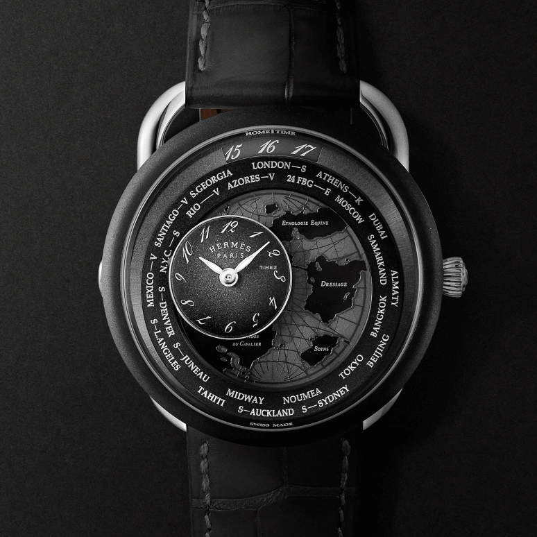 Hermès,Arceau 41mm,41mm,Platinum,Titanium,Black,Automatic,Dule Time,50hours,W057198WW00