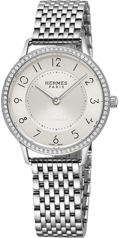 Hermès,Slim d'Hermès 32mm,32mm,Stainless Steel,White,Quartz,Sapphire,Crystal Glass,Round,W041706WW00