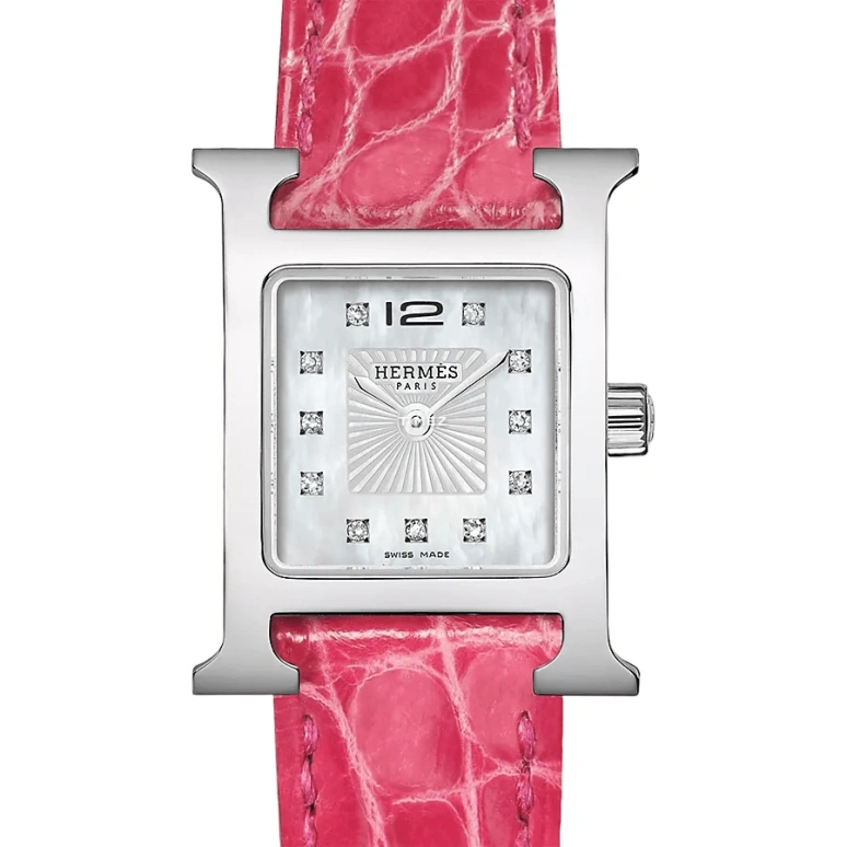 Hermès,Heure H 17.20x17.20mm,17.20x17.20mm,Stainless Steel,Silver White,Quartz,Sapphire,Crystal Glass,Square,W037891WW00