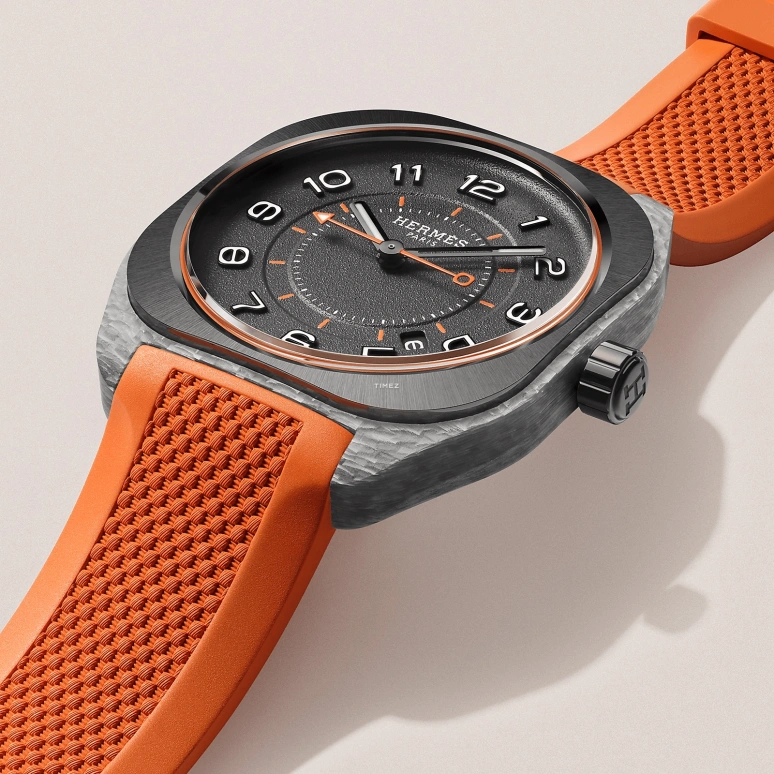 Hermès,H 42x39mm,42x39mm,Composite,Black,Grey,Automatic,Day,50hours,W402992WW00