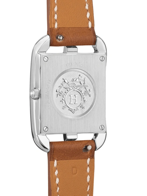 Hermès,Cape Cod 23x23mm,23x23mm,Stainless Steel,White,Quartz,Sapphire,Crystal Glass,Square,W044295WW00