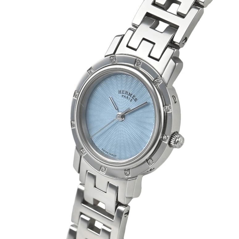 Hermès,Clipper 24mm,24mm,Stainless Steel,Blue,Quartz,Sapphire,Crystal Glass,Round,CL4,CL4.230.218/3796