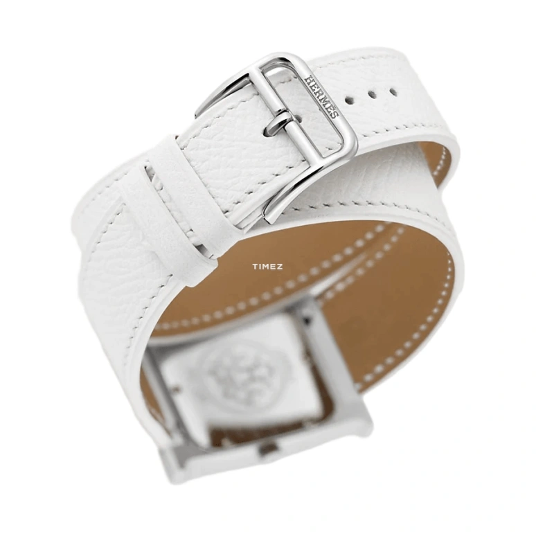 Hermès,Heure H 21x21mm,21x21mm,Stainless Steel,White,Quartz,Sapphire,Crystal Glass,Square,W036718WW00