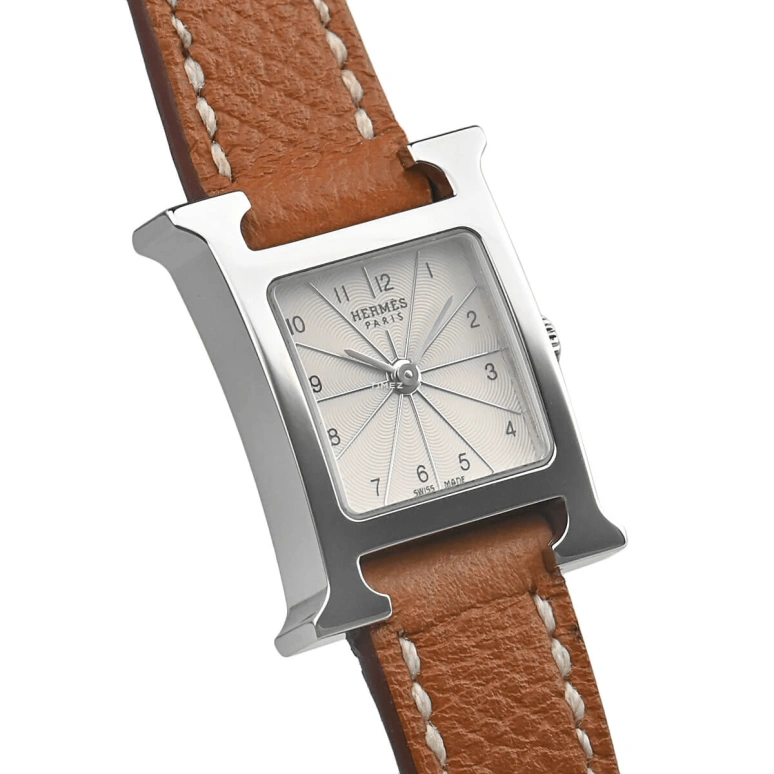 Hermès,H Hour 25x17mm,25x17mm,Stainless Steel,Silver White,Quartz,Sapphire,Crystal Glass,Square,HH1,HH1.110.260/UGO