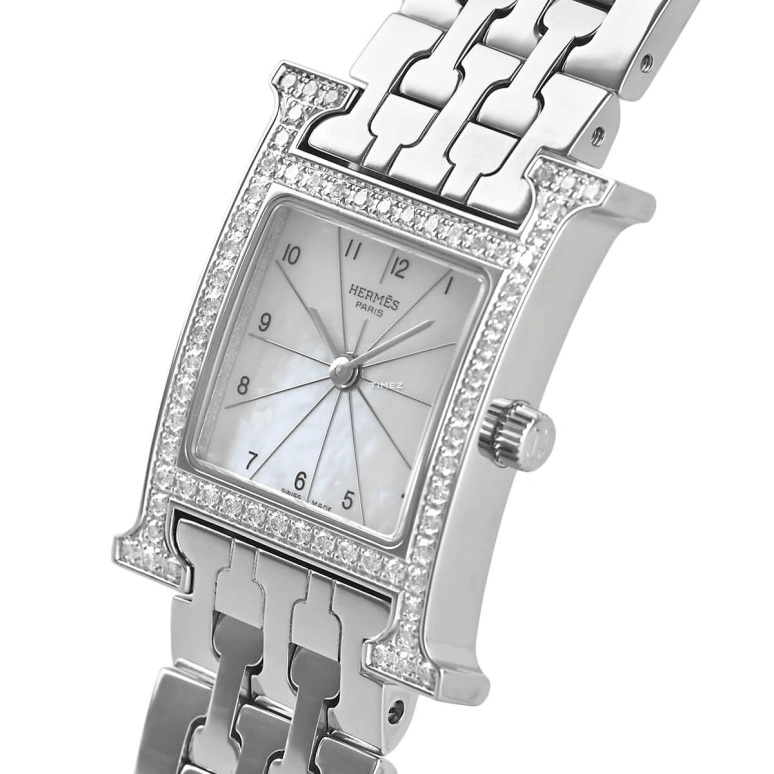 Hermès,H Hour 30x21mm,30x21mm,Stainless Steel,White,Quartz,Sapphire,Crystal Glass,Square,HH1,HH1.230.212/4804