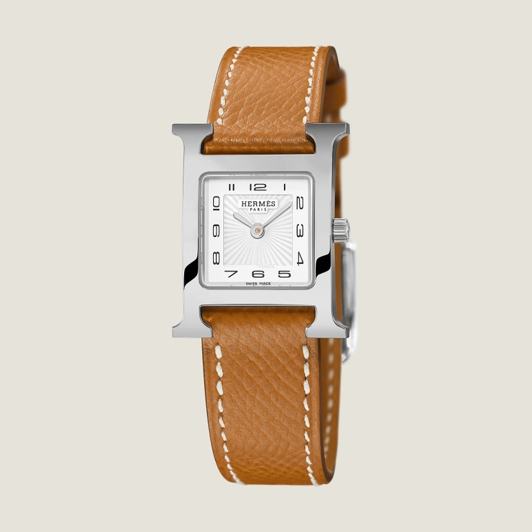 Hermès,Heure H 25x21mm,25x21mm,Stainless Steel,White,Quartz,Sapphire,Crystal Glass,Square,W036702WW00