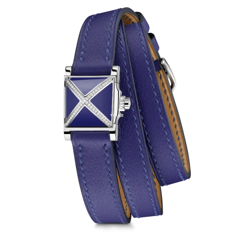 Hermès,Médor 16x16mm,16x16mm,Stainless Steel,Blue,Quartz,Sapphire,Crystal Glass,Square,W046349WW00
