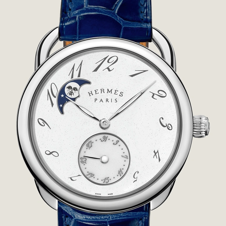 Hermès,Arceau 38mm,38mm,Stainless Steel,White,Automatic,Moonphase,Day,W049027WW00