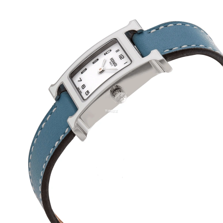 Hermès,Heure H 21x21mm,21x21mm,Stainless Steel,White,Quartz,Sapphire,Square,W044903WW00