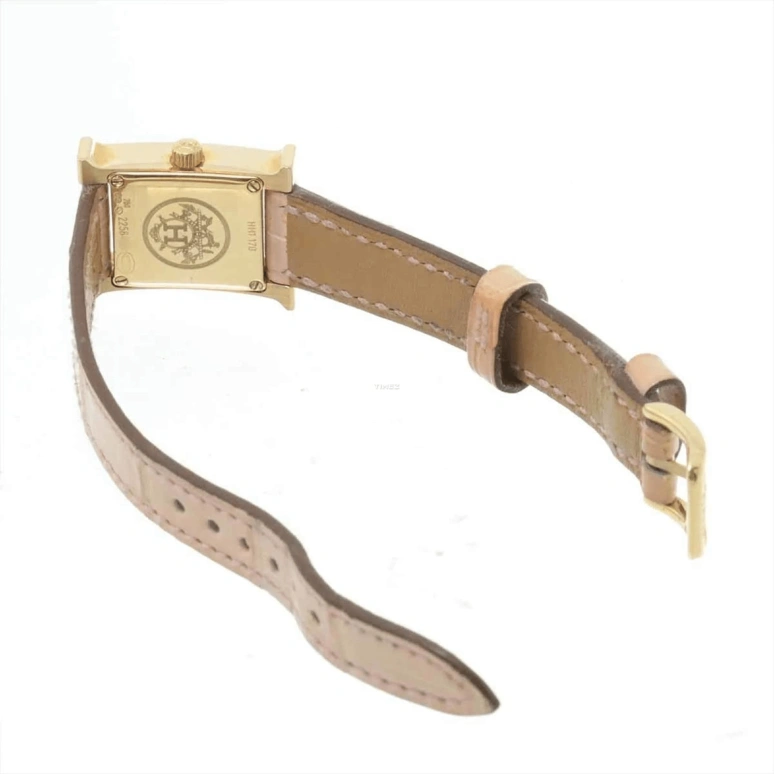 Hermès,H 17mm,17mm,Rose Gold,Silver White,White,Quartz,Sapphire,Crystal Glass,Square,HH1 170