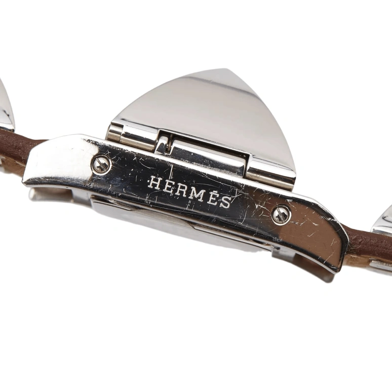 Hermès,Médor 23x23mm,23x23mm,Stainless Steel,Silver White,Quartz,Sapphire,Square,W028321WW00