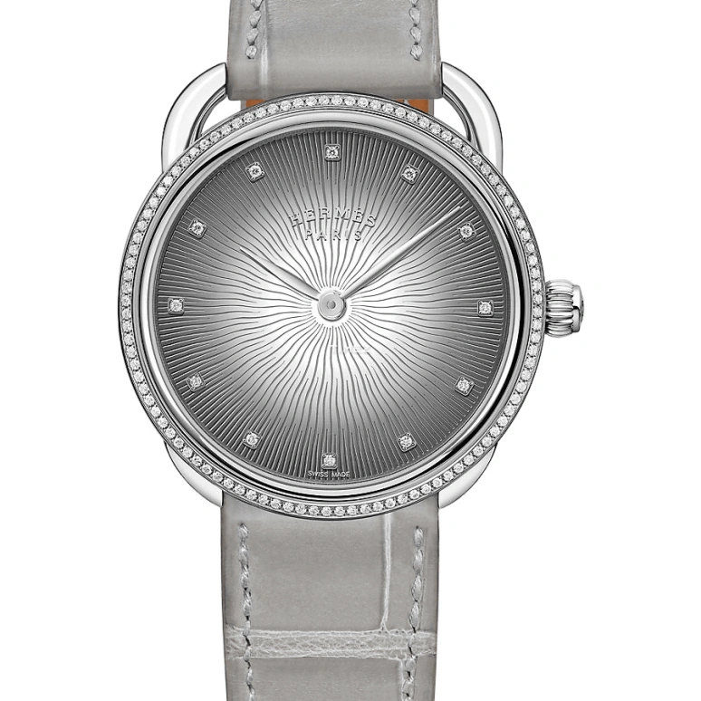 Hermès,Arceau 36mm,36mm,Stainless Steel,Grey,Quartz,Sapphire,Round,W053341WW00