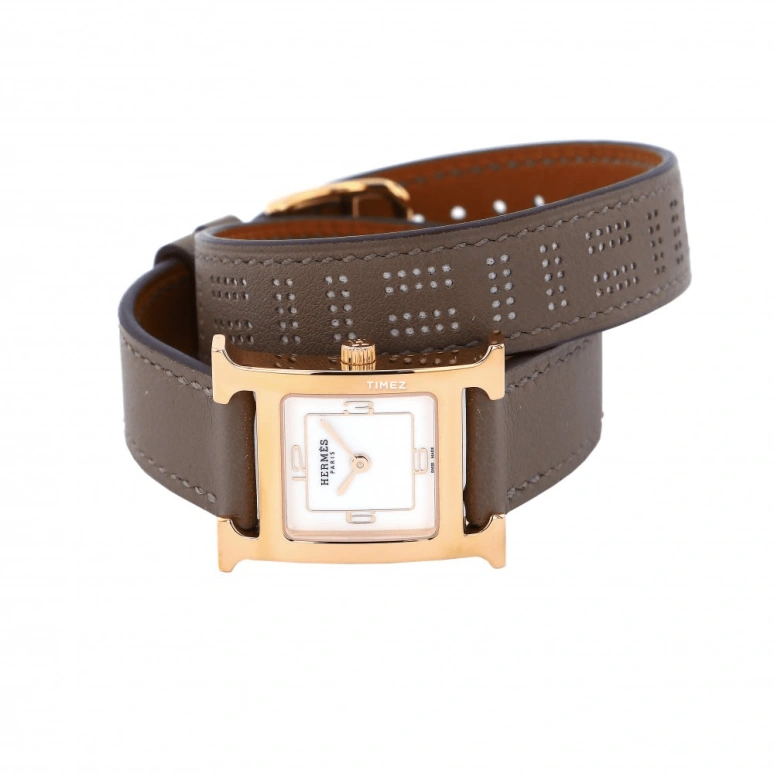Hermès,Heure H 21mm,21mm,Stainless Steel,White,Quartz,Sapphire,Square,W049198WW00