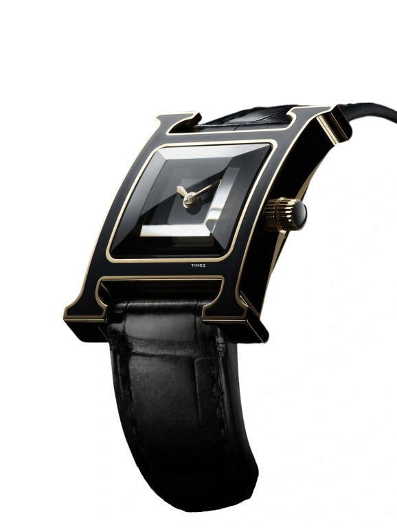 Hermès,Heure H 21x21mm,21x21mm,Rose Gold,Black,Quartz,Sapphire,Crystal Glass,Square,W049066WW00