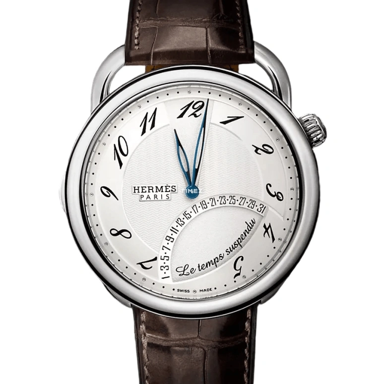 Hermès,Arceau 43mm,43mm,Stainless Steel,White,Automatic,Day,Retrograde,W036873WW00