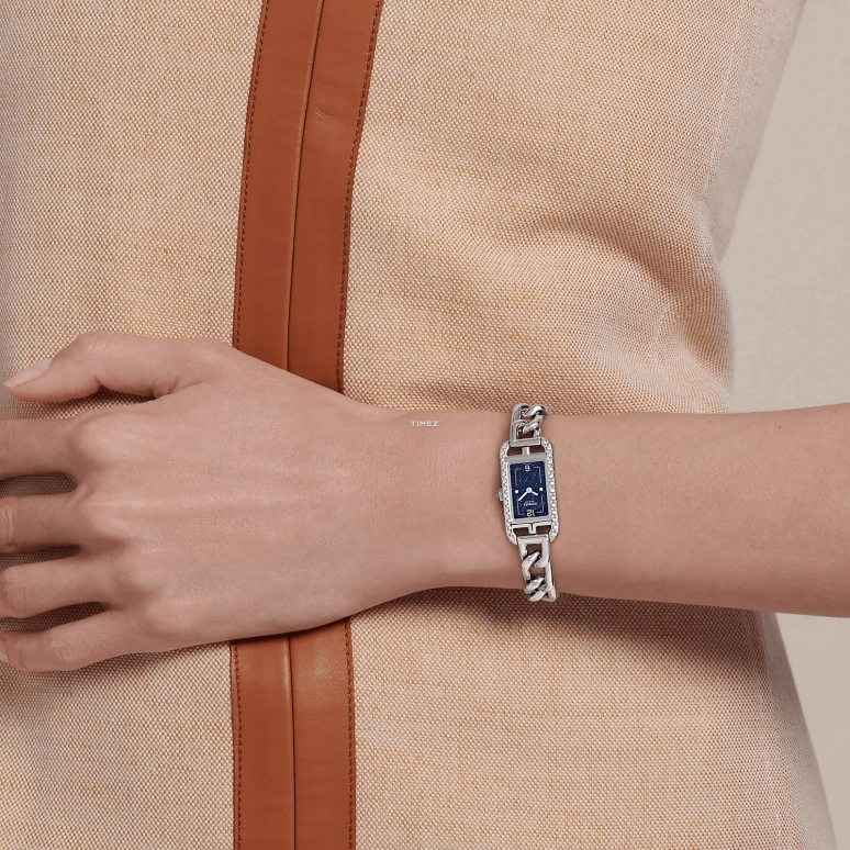 Hermès,Nantucket 29x17mm,29x17mm,Stainless Steel,Blue,Quartz,Sapphire,Rectangular,W057486WW00