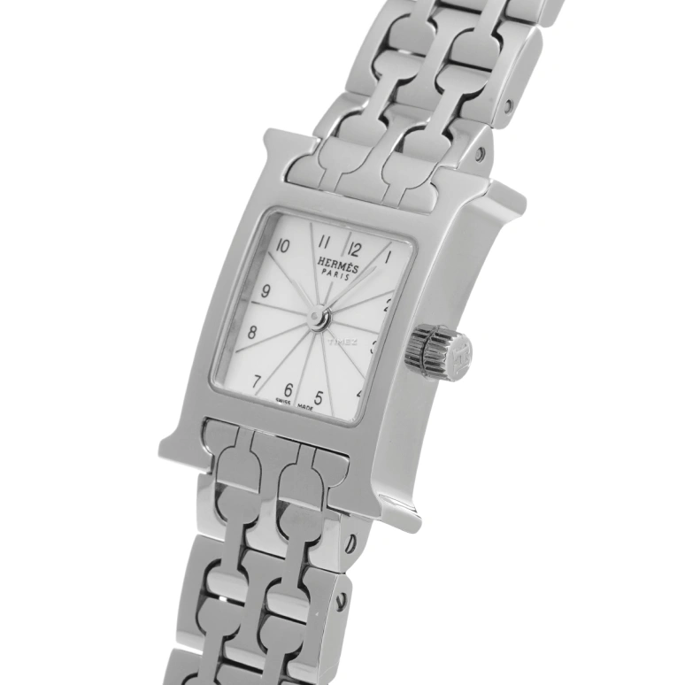 Hermès,H Hour 30x21mm,30x21mm,Stainless Steel,Silver White,Quartz,Sapphire,Crystal Glass,Square,HH1,HH1.110.212/4835