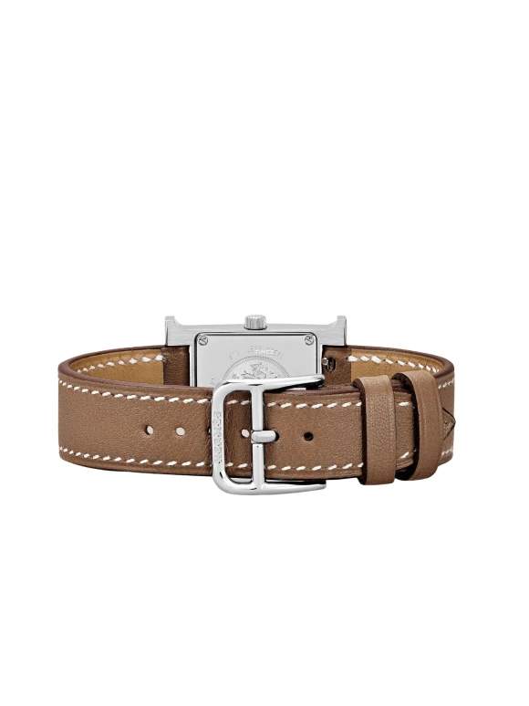 Hermès,Heure H 21mm,21mm,Stainless Steel,Silver White,Quartz,Sapphire,Square,W046512WW00
