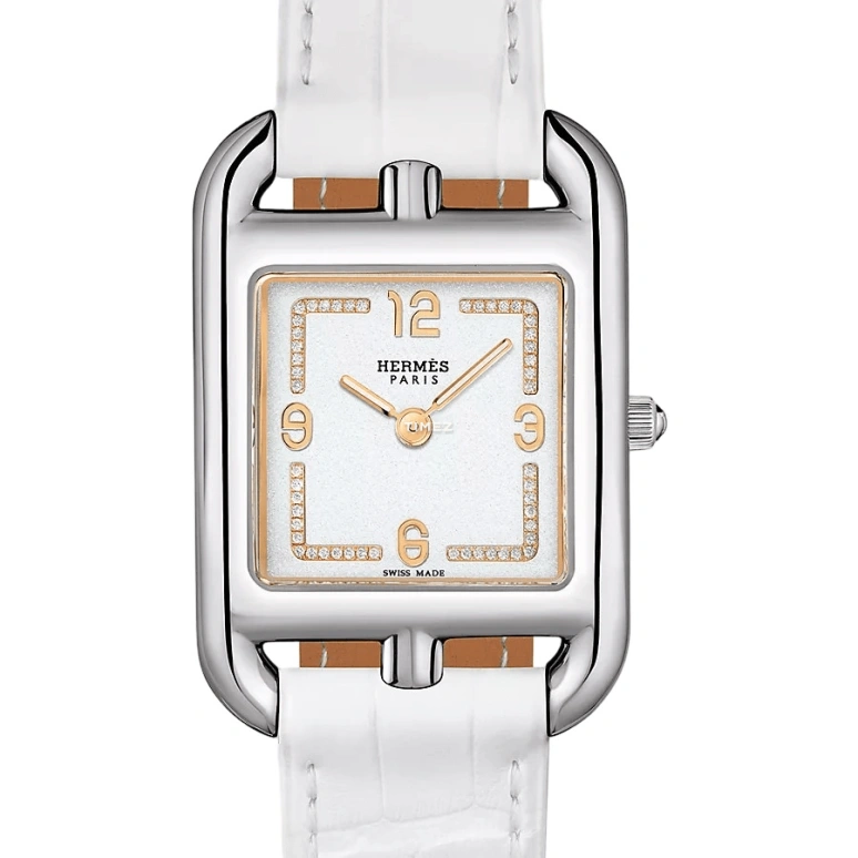 Hermès,Cape Cod 23x23mm,23x23mm,Stainless Steel,White,Quartz,Sapphire,Crystal Glass,Square,W054758WW00