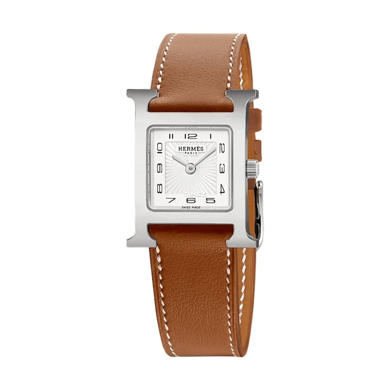 Hermès,Heure H 21x21mm,21x21mm,Stainless Steel,White,Quartz,Sapphire,Crystal Glass,Square,W036706WW00