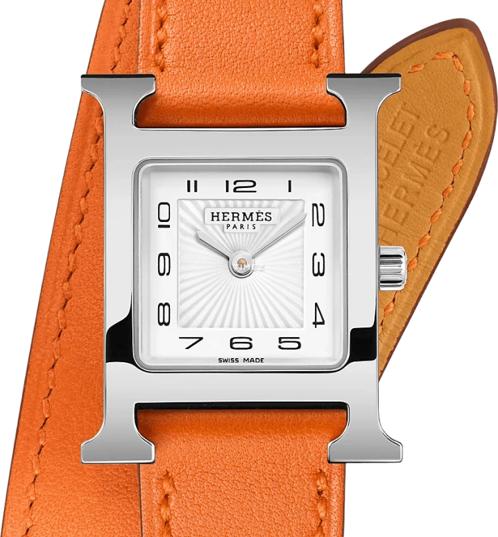 Hermès,Heure H 21x21mm,21x21mm,Stainless Steel,White,Quartz,Sapphire,Crystal Glass,Square,W036719WW00