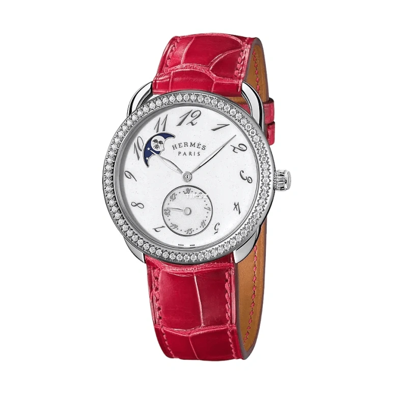 Hermès,Arceau 38mm,38mm,Stainless Steel,Silver White,Automatic,Moonphase,Day,W049093WW00