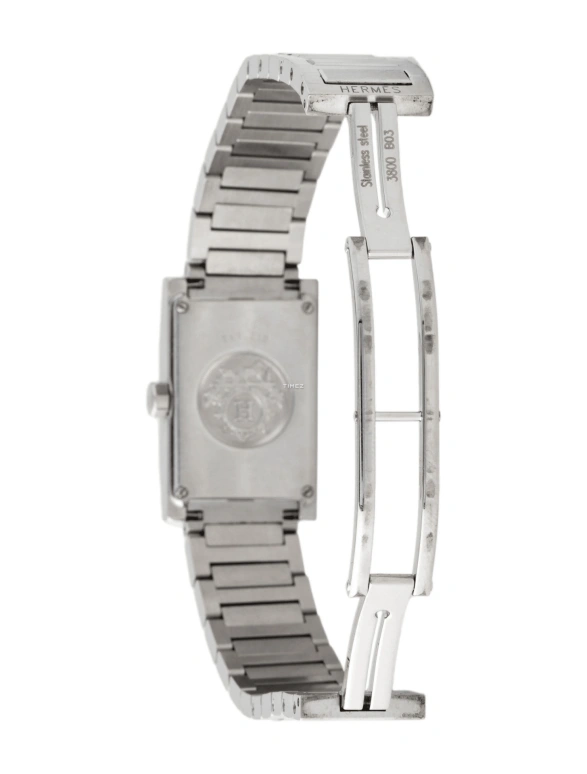 Hermès,Tandem 24x19mm,24x19mm,Stainless Steel,Silver White,Quartz,Sapphire,Crystal Glass,Rectangular,TA1,TA1.210.280/3800