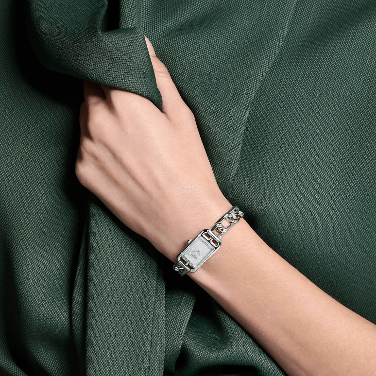 Hermès,Nantucket 29x17mm,29x17mm,Stainless Steel,Silver,Quartz,Sapphire,Crystal Glass,Rectangular,W049591WW00