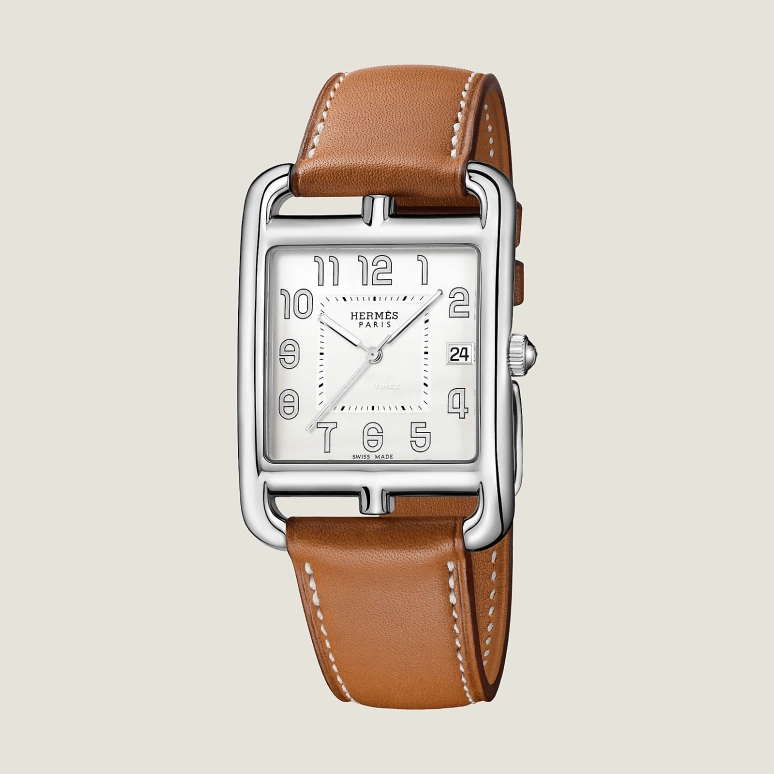 Hermès,Cape Cod 41x33mm,41x33mm,Stainless Steel,White,Quartz,Day,Sapphire,Crystal Glass,W044344WW00