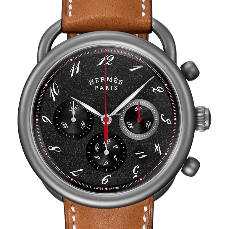 Hermès,Arceau 41mm,41mm,Titanium,Black,Automatic,Chronograph,Day,W045779WW00