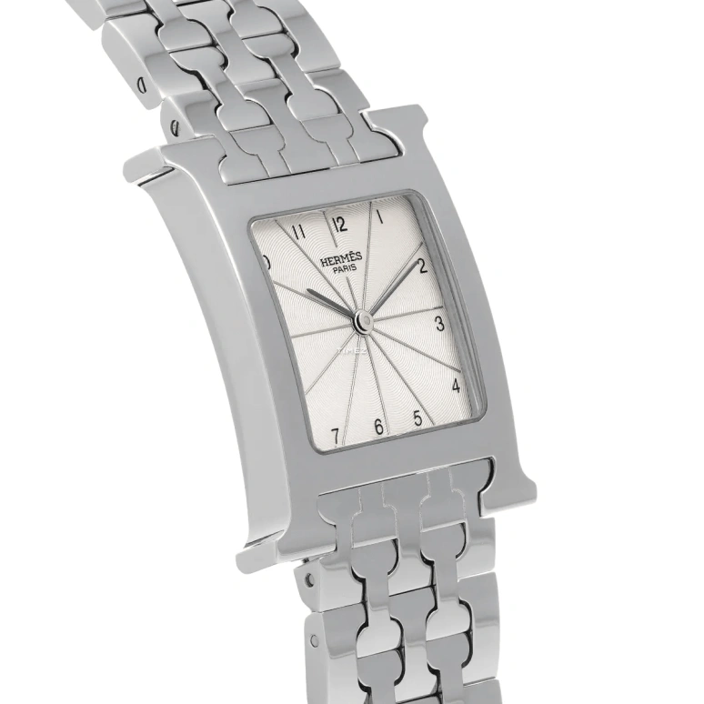 Hermès,H Hour 26mm,26mm,Stainless Steel,Silver White,Quartz,Sapphire,Crystal Glass,Square,HH1,HH1.510.260/4805
