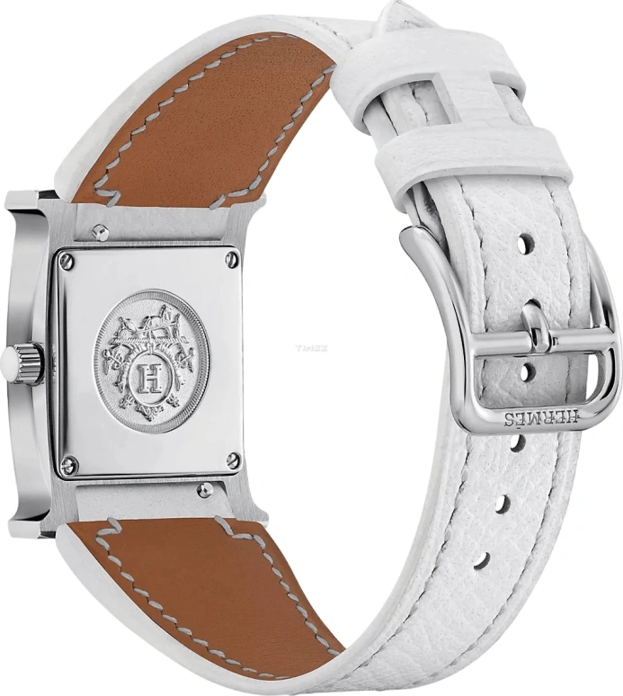 Hermès,Heure H 21x21mm,21x21mm,Stainless Steel,White,Quartz,Sapphire,Crystal Glass,Square,W046337WW00