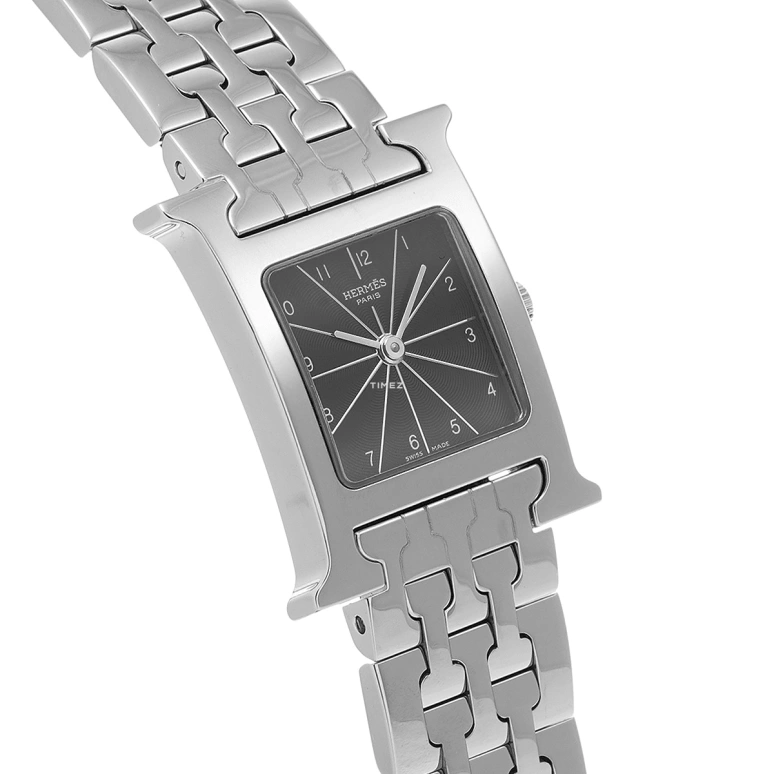 Hermès,H Hour 30x21mm,30x21mm,Stainless Steel,Black,Quartz,Sapphire,Crystal Glass,Square,HH1,HH1.210.361/4804