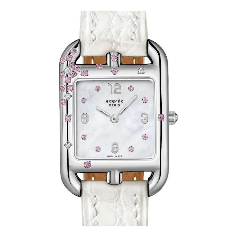 Hermès,Cape Cod 23mm,23mm,Stainless Steel,White,Quartz,Sapphire,Crystal Glass,Square,W052148WW00
