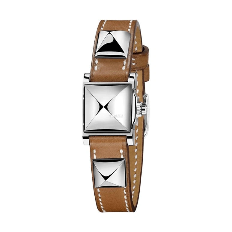Hermès,Médor 16x16mm,16x16mm,Stainless Steel,Silver White,Quartz,Sapphire,Crystal Glass,Square,W028167WW00