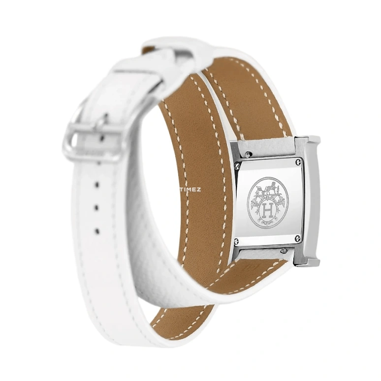 Hermès,Heure H 21x21mm,21x21mm,Stainless Steel,White,Quartz,Sapphire,Crystal Glass,Square,W036718WW00