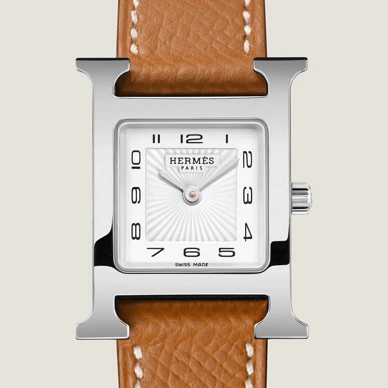 Hermès,Heure H 25x21mm,25x21mm,Stainless Steel,White,Quartz,Sapphire,Crystal Glass,Square,W036702WW00