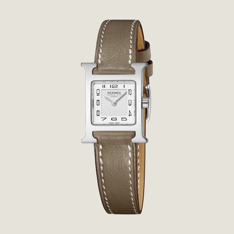 Hermès,Heure H 21x17mm,21x17mm,Stainless Steel,White,Quartz,Sapphire,Crystal Glass,Square,W037883WW00