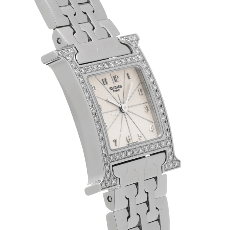 Hermès,H Hour 30x21mm,30x21mm,Stainless Steel,Silver White,Quartz,Sapphire,Square,HH1,HH1.230.271/4804
