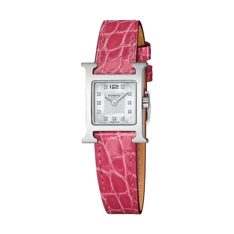 Hermès,Heure H 17.20x17.20mm,17.20x17.20mm,Stainless Steel,Silver White,Quartz,Sapphire,Crystal Glass,Square,W037891WW00