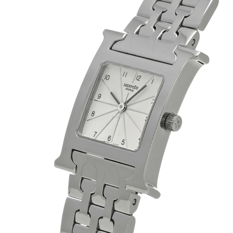 Hermès,H Hour 30x21mm,30x21mm,Stainless Steel,Silver White,Quartz,Sapphire,Crystal Glass,Round,HH1,HH1.210.260/4804
